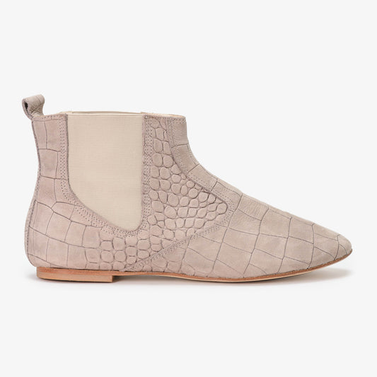 Chelsea boots in embossed crocodile effect leather