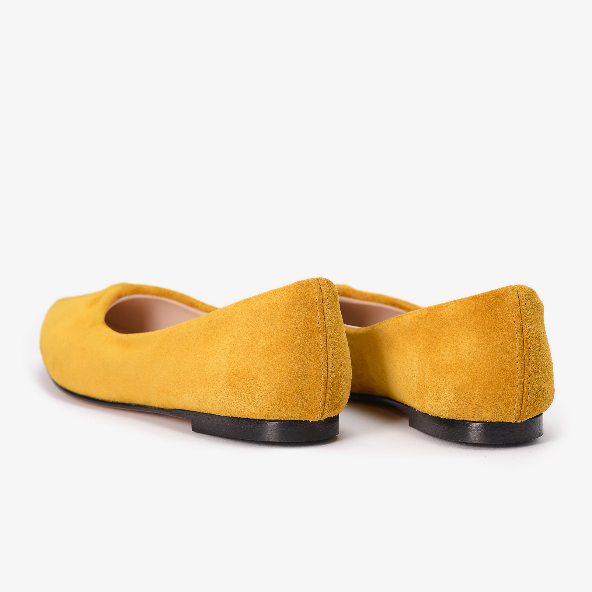 Yellow Suede Leather Flat Shoes