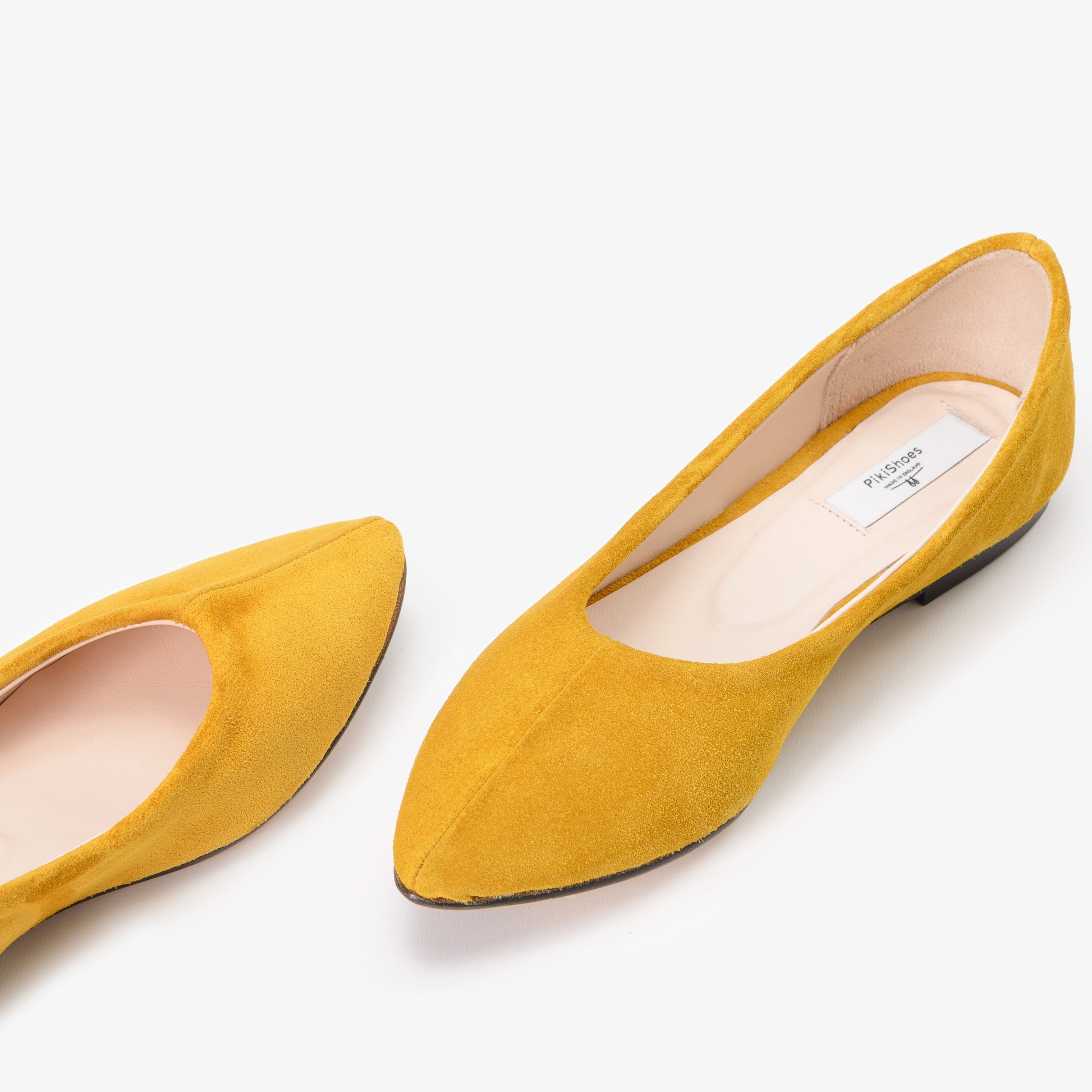 Yellow Suede Leather Flat Shoes